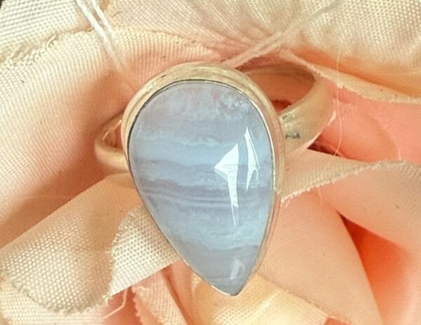 Blue Lace Agaat zilveren ring