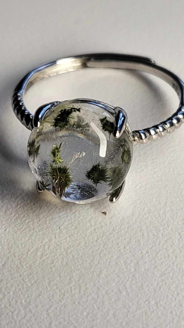Sea Urchin kwarts ( Actinolietkwarts) zilveren ring