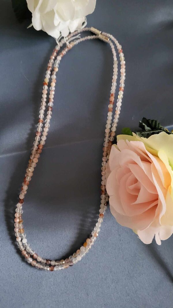 Pink Fire Azeztuliet/ Agnitiet facet ketting