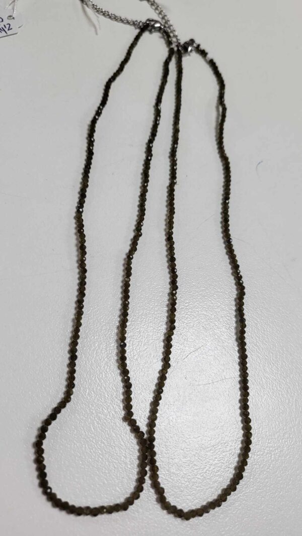 Zilver Obsidiaan facet ketting