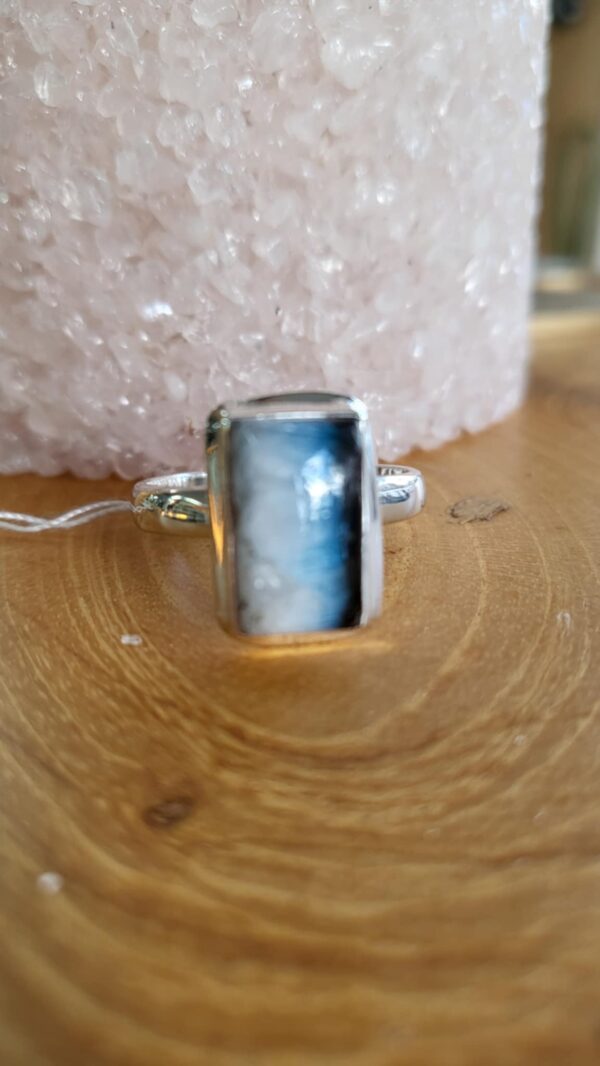 Blue Ice Glacerite zilveren ring