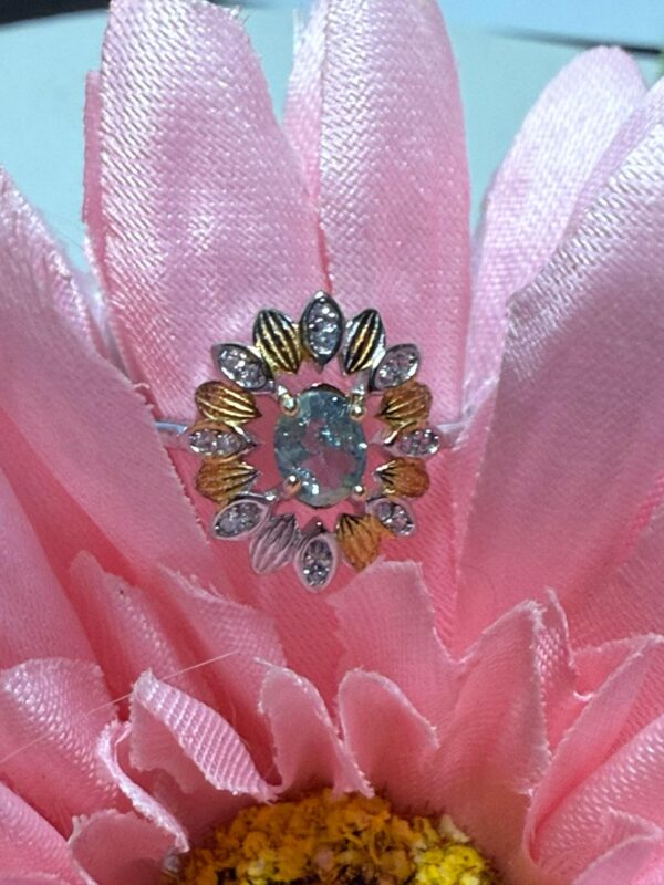 Paraiba Kyaniet zilveren ring