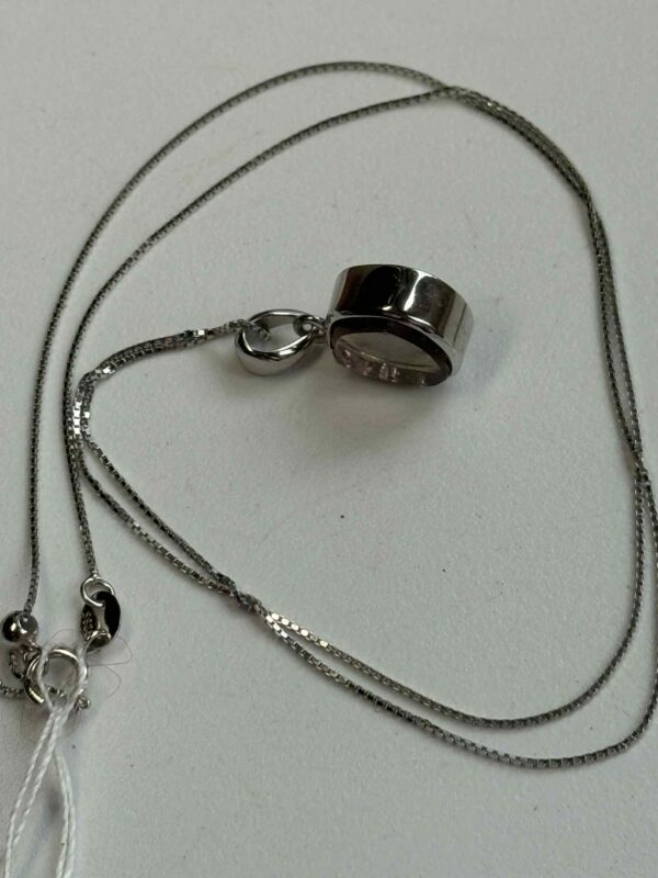 Watermeloen Toermalijn zilveren Hanger incl ketting - Afbeelding 3
